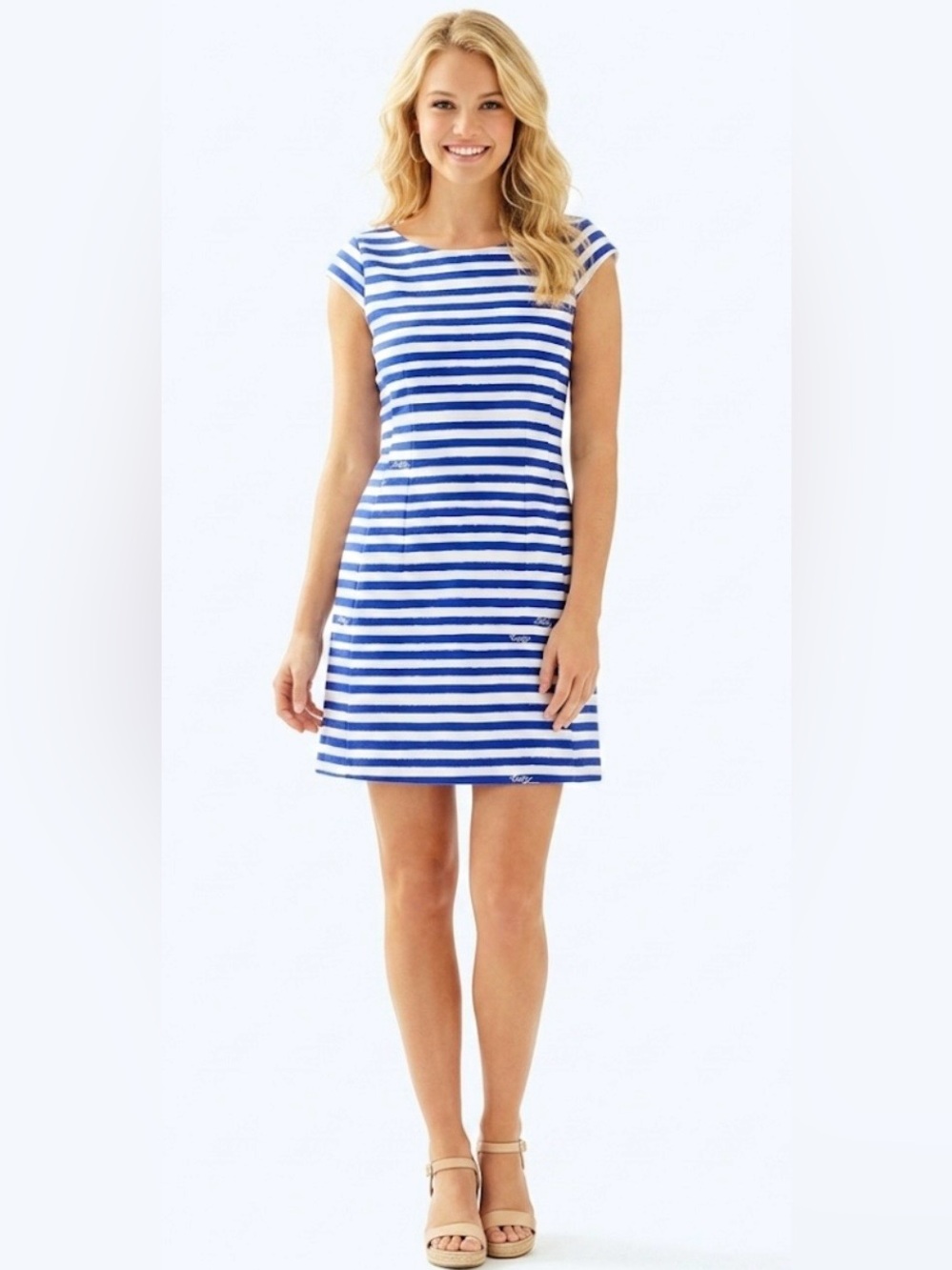 Lilly Pulitzer Briella Dress Iris Blue Stripe Small